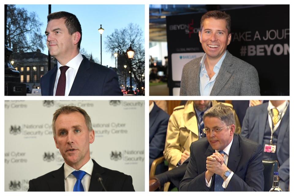 The Hertford Four. Clockwise from top left: Olly Robbins, Tom Fletcher, Sir Jeremy Heywood and Ciaran Martin (PA Wire/Claire Greenway/Getty)