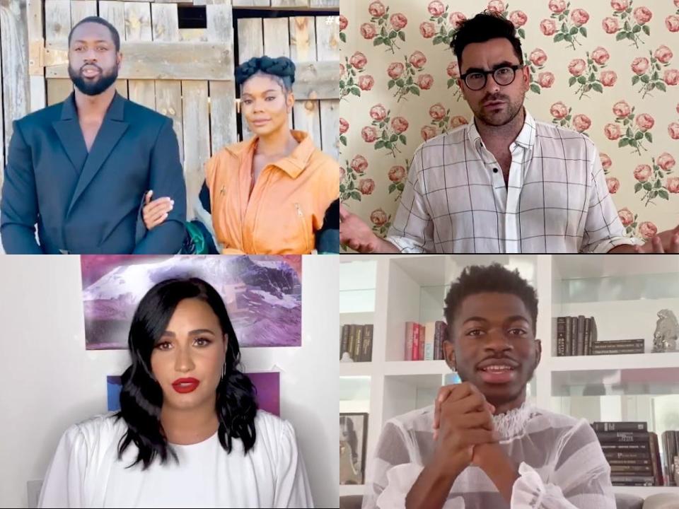 Dwyane Wade and Gabrielle Union, Dan Levy, Demi Lovato and Lil Nas X all made appearances on the virtual GLAAD Media Awards show.