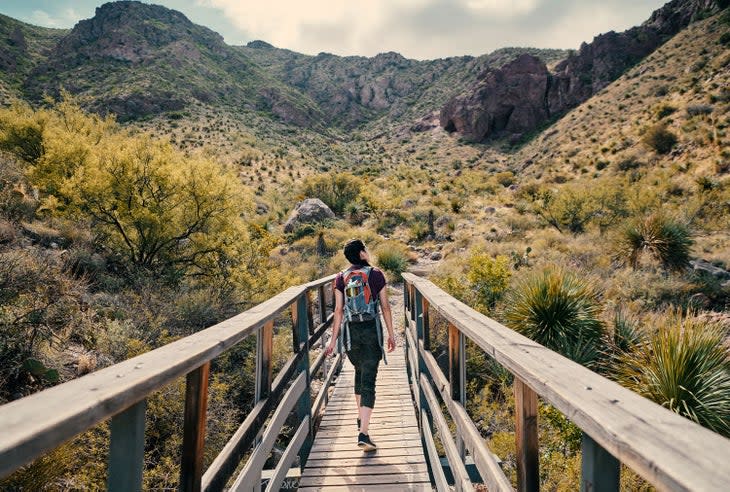 Hiking the Aztec Trail in Franklin Mountains State Park in El Paso