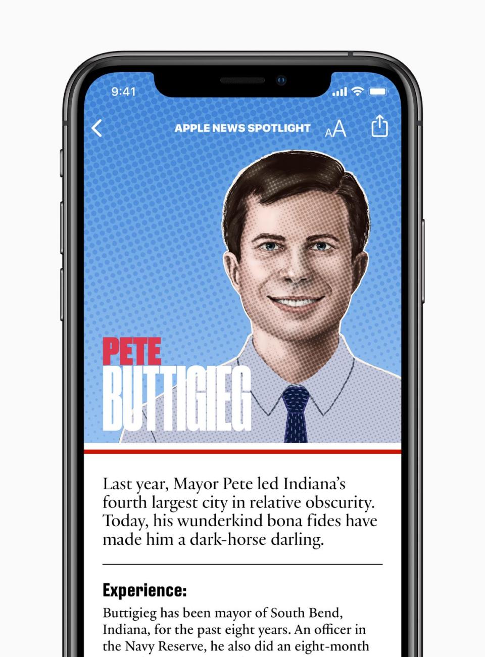 Apple News profile guide for Pete Buttigieg
