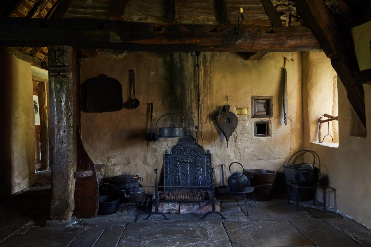 Witch post and fire place, in 'Stang End' longhouse, Ryedale-Folk-Museum <i>(Image: Olivia Brabbs)</i>