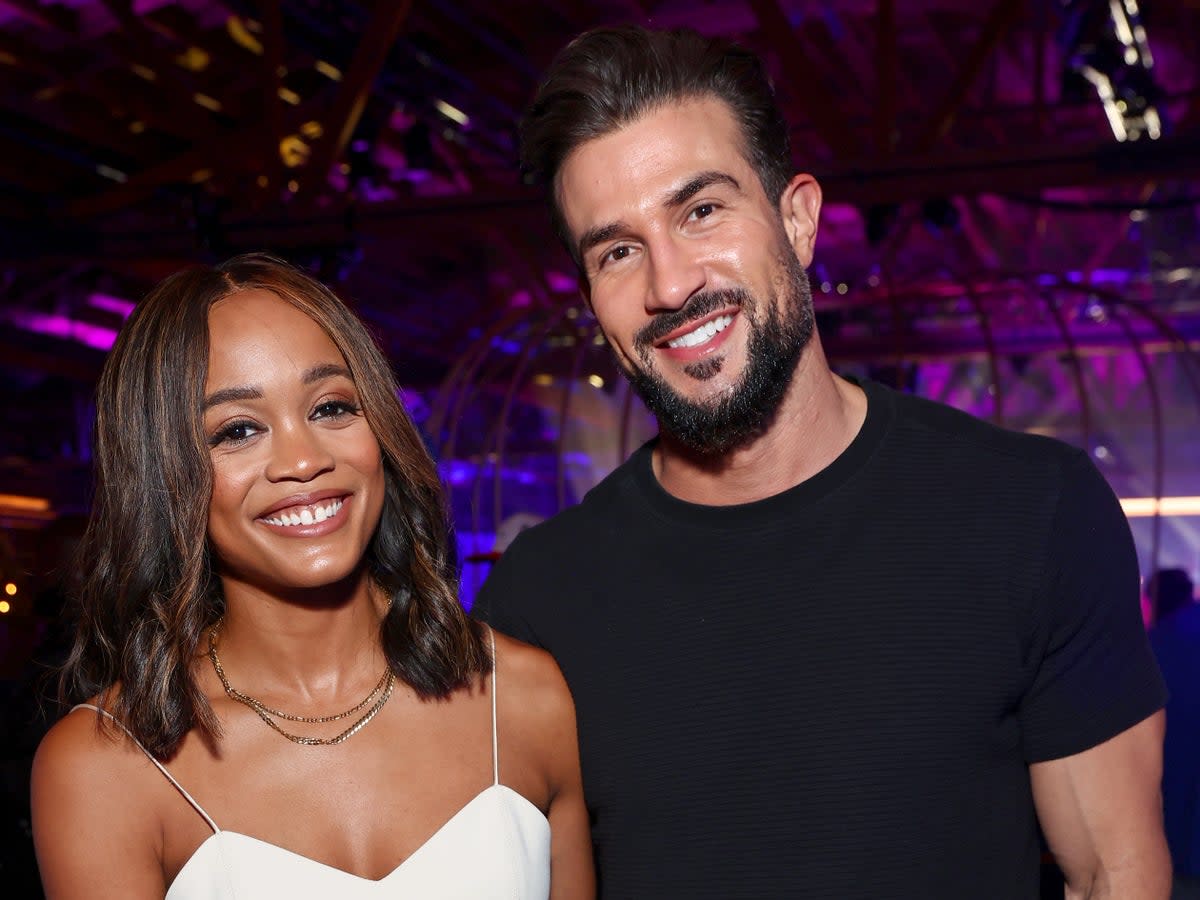 Rachel Lindsay and Bryan Abasolo attend the MLBPA x Fanatics “Players Party” at City Market Social House on 18 July 2022 in Los Angeles, California (Getty Images for Fanatics)