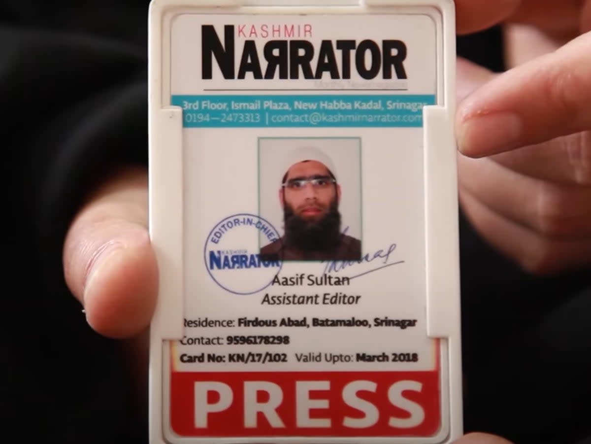 Asif Sultan, a Kashmiri journalist, was released on Tuesday after five years in detention. Screengrab (NewsClickin / YouTube)