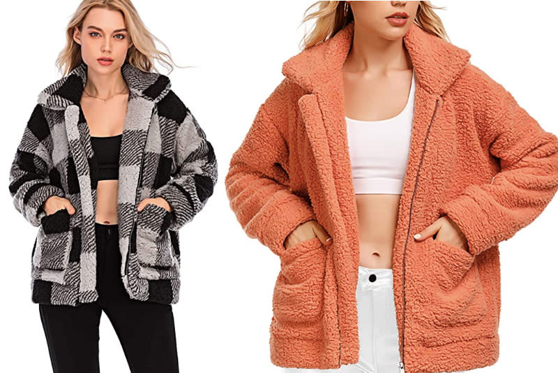 Comeon Women's Faux Shearling Coat is on Amazon Canada starting at just $35.