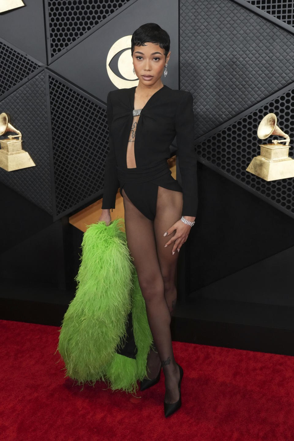 Coi Leray arrives at the 66th annual Grammy Awards on Sunday, Feb. 4, 2024, in Los Angeles. (Photo by Jordan Strauss/Invision/AP)