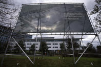 Exterior view of the head office of ASML, a leading maker of semiconductor production equipment, in Veldhoven, Netherlands, Monday, Jan. 30, 2023. ASML says the U.S., Dutch and Japanese officials are close to an agreement to limit China's access to the technology used to make computer chips. (AP Photo/Peter Dejong)