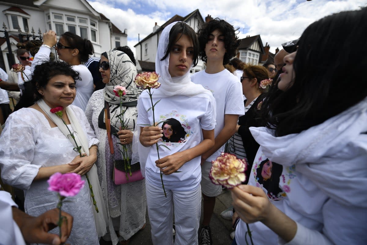 Zara Aleena was “on the home stretch” when she was killed as she walked home from a night out, her aunt told hundreds of people at a vigil dedicated to the 35-year-old law graduate (PA) (PA Wire)