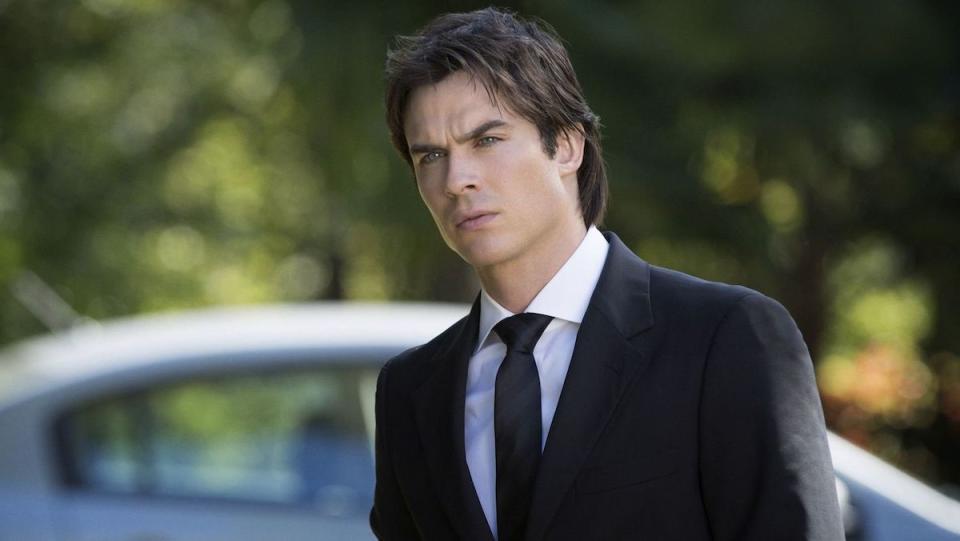 Ian Somerhalder as Damon Salvatore in a suit