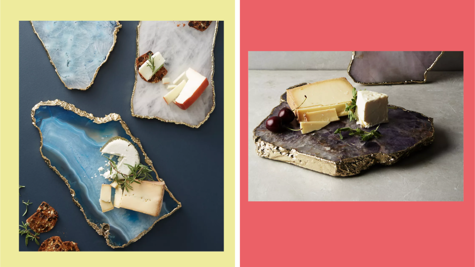Foodie Gifts for Mother's Day: Gorgeous gilded agate cheese boards.