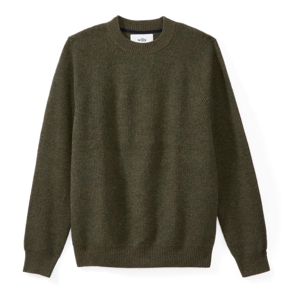 16) Cashmere Waffle Stitch Crewneck