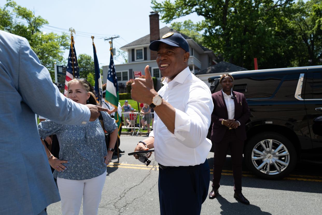 New York City Mayor Eric Adams attends the annual Memorial Day Parade in Staten Island, New York on Monday, May 30, 2022.