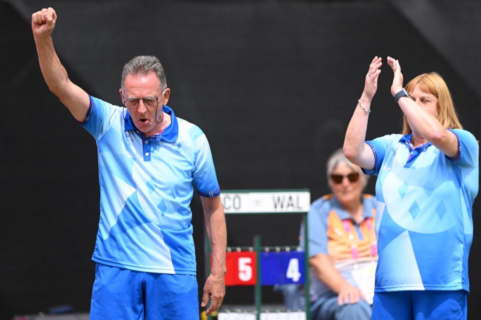 George Miller of Team Scotland reacts during Para Mixed Pairs B2/B3 - Gold Medal Match (Getty Images)