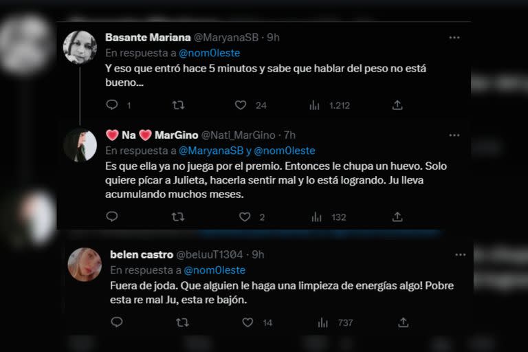 Las reacciones en Twitter apuntaron contra Martina (Captura Twitter)