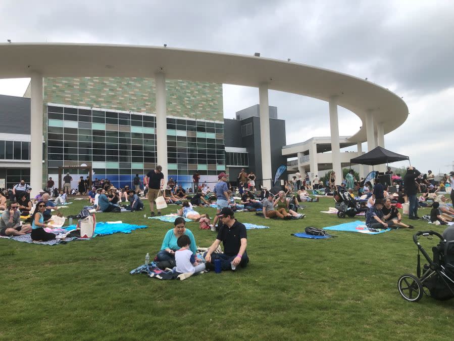 Total eclipse watch party in Austin, Texas, at the Long Center on April 8, 2024. (KXAN Photo/Ed Zavala)
