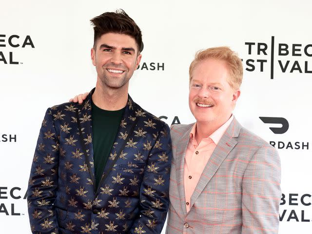 Jamie McCarthy/Getty Jesse Tyler Ferguson and his husband Justin Mikita attend 'Broadway Rising' premiere at the 2022 Tribeca Festival at SVA Theater on June 13, 2022 in New York City