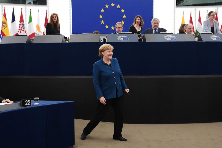 Merkel en el Parlamento Europeo