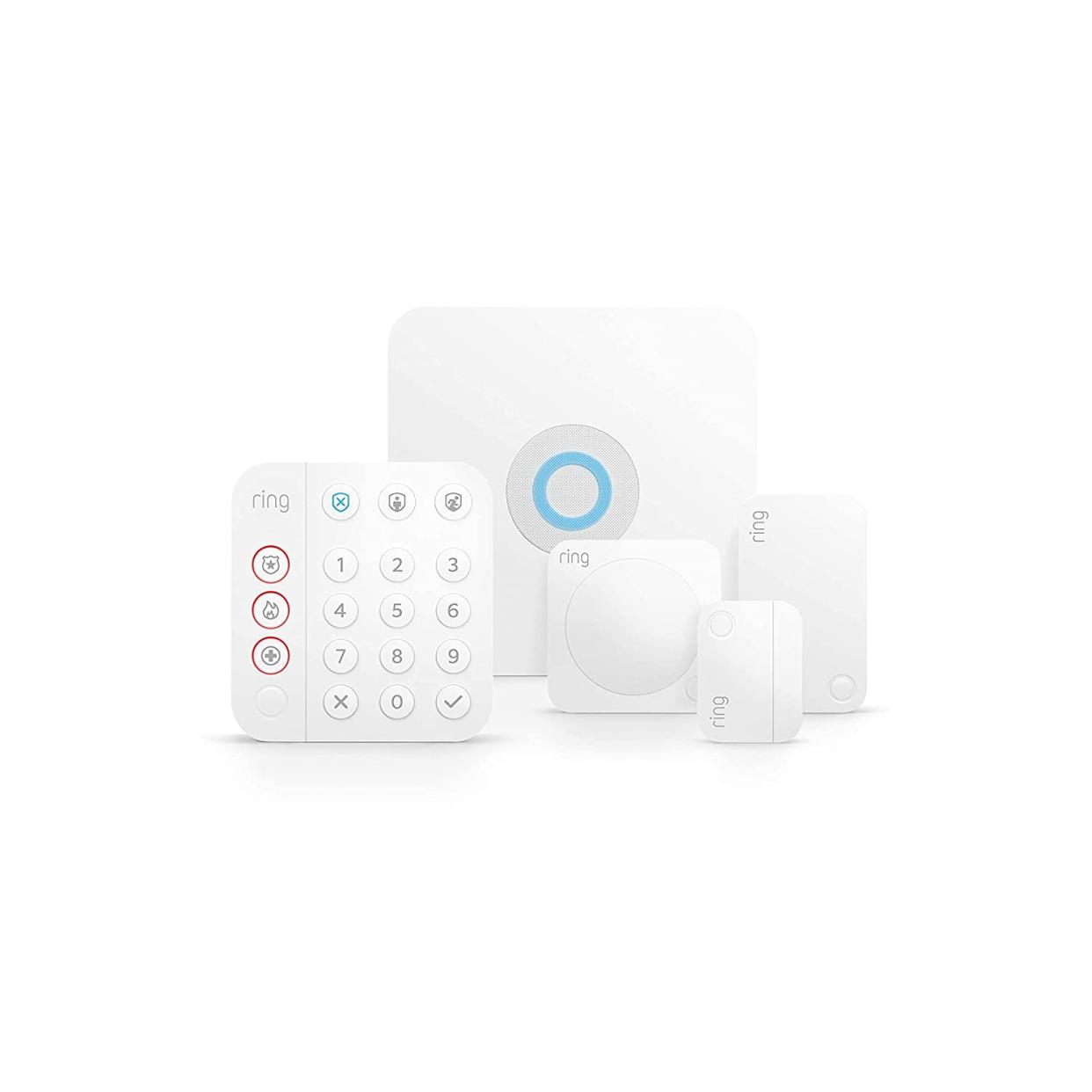 Ring alarm 5-piece kit, sensors, doorbell, keypad. 