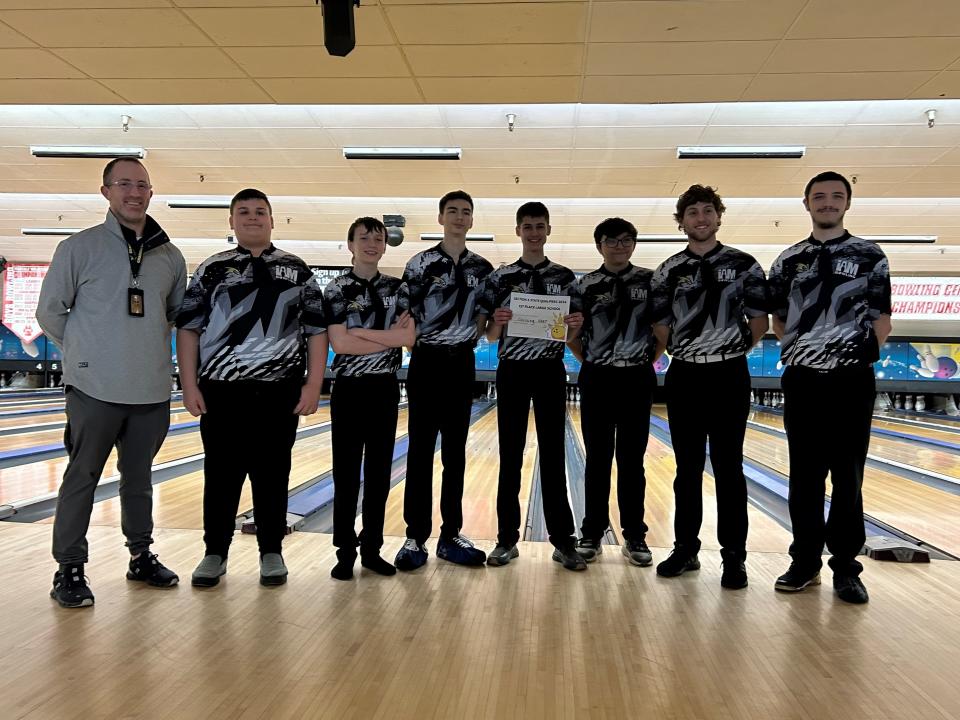 The Corning boys bowling team won the Division I title at the Section 4 state qualifier Feb. 24, 2024 at Valley Bowling Center in Waverly.