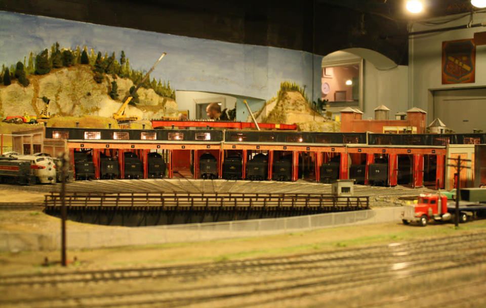 A model version of a roundhouse similar to the one near the Rogers Centre in downtown Toronto. After 67 years in the Liberty Village location, The Model Railroad Club of Toronto will be moving to make way for a condo.