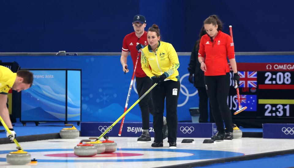 Dean Hewitt and Tahli Gill of Australia, Bruce Mouat and Jennifer Dodds of Britain (Reuters)