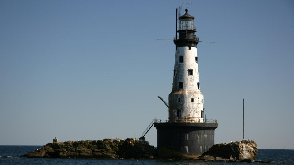 The Rock of Ages Lighthouse sits a little over 2 miles off the southwest coast of Isle Royale in Lake Superior. Measuring in at 130 feet tall, it is the tallest historic lighthouse in Michigan. (Courtesy National Park Service)