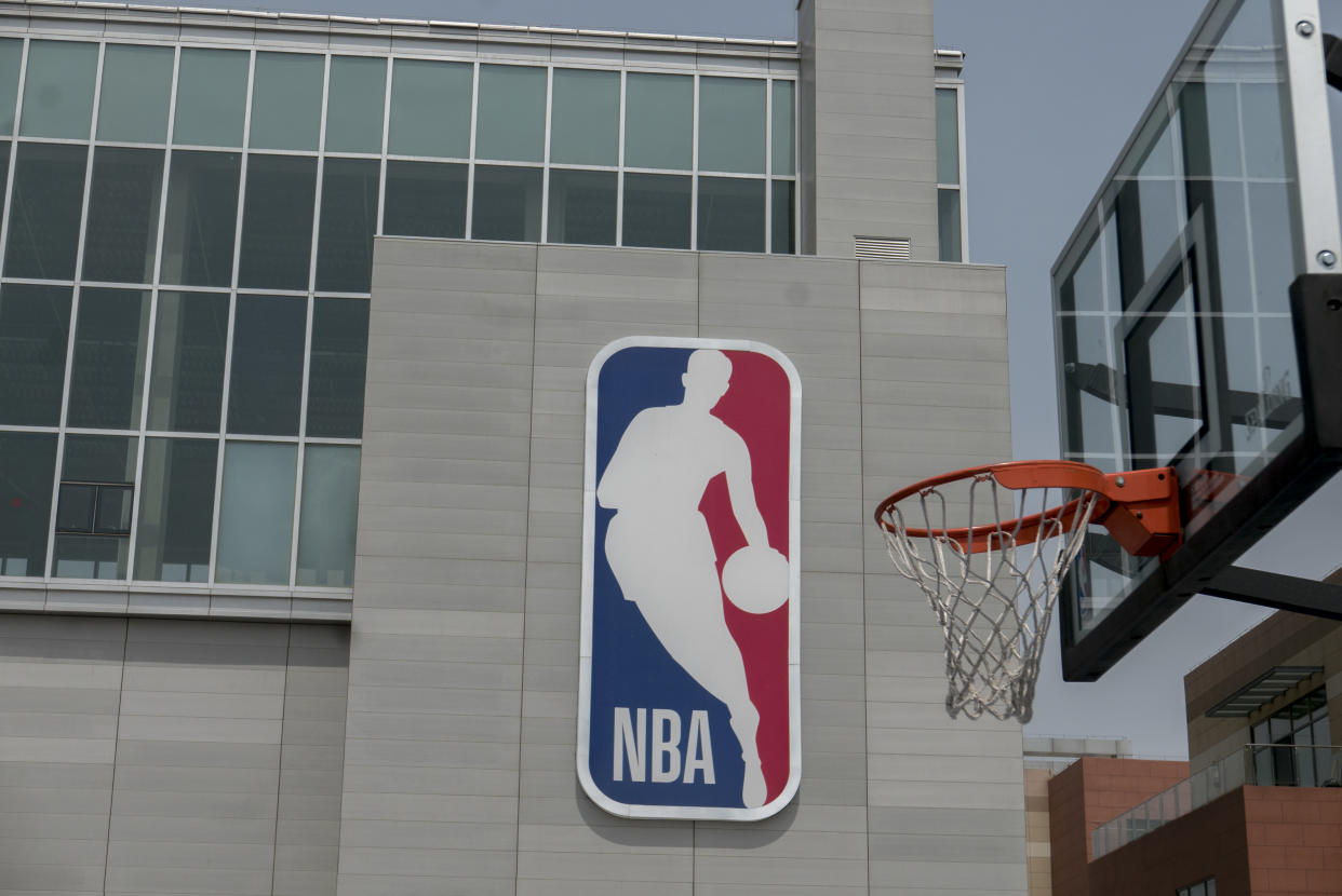 WUQING, TIANJIN, CHINA - 2018/05/07: NBA China opened its first lifestyle center on April 25 in Tianjin.  The center covers 12,000 square meters and offers regulation-sized basketball courts, a basketball theme kid's center and an NBA retail store. (Photo by Zhang Peng/LightRocket via Getty Images)