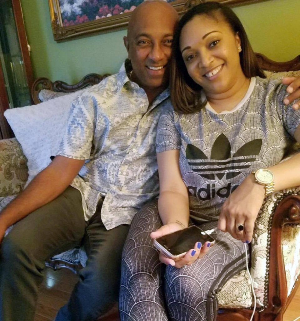 In a family photo taken in 2017, Nikiesha Thomas and her father Gilbert Thomas, smile for a photo in Germantown, Md. Nikiesha Thomas was shot and killed by her ex-boyfriend just days after filing for a protective order last October. Victims of abuse and their families saw a quiet breakthrough this summer when the passage of a bipartisan gun safety bill in Congress included a proposal that would make it more difficult for intimate partners of convicted domestic abusers to obtain firearms. (Jahmar Thomas via AP)