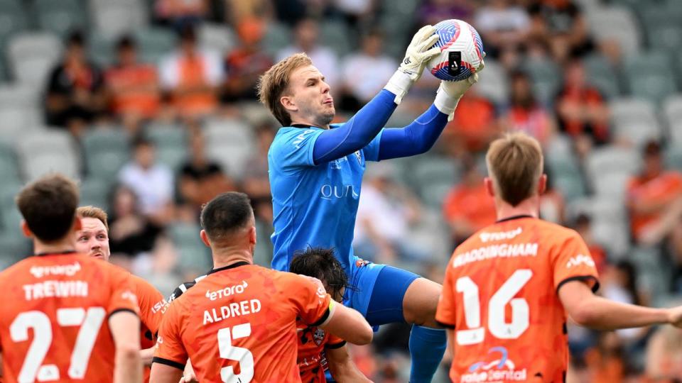 Brisbane Roar goalkeeper Macklin Freke. 