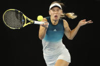 Tennis - Australian Open - Third Round - Melbourne Park, Melbourne, Australia, January 18, 2019. Denmark’s Caroline Wozniacki in action during the match against Russia’s Maria Sharapova. REUTERS/Aly Song