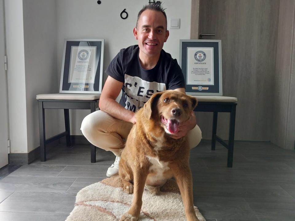 Bobi with his owner Leonel Costa (Copyright 2023 The Associated Press. All rights reserved)