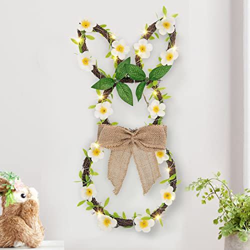 14) Vanthylit Rattan Bunny Wreath