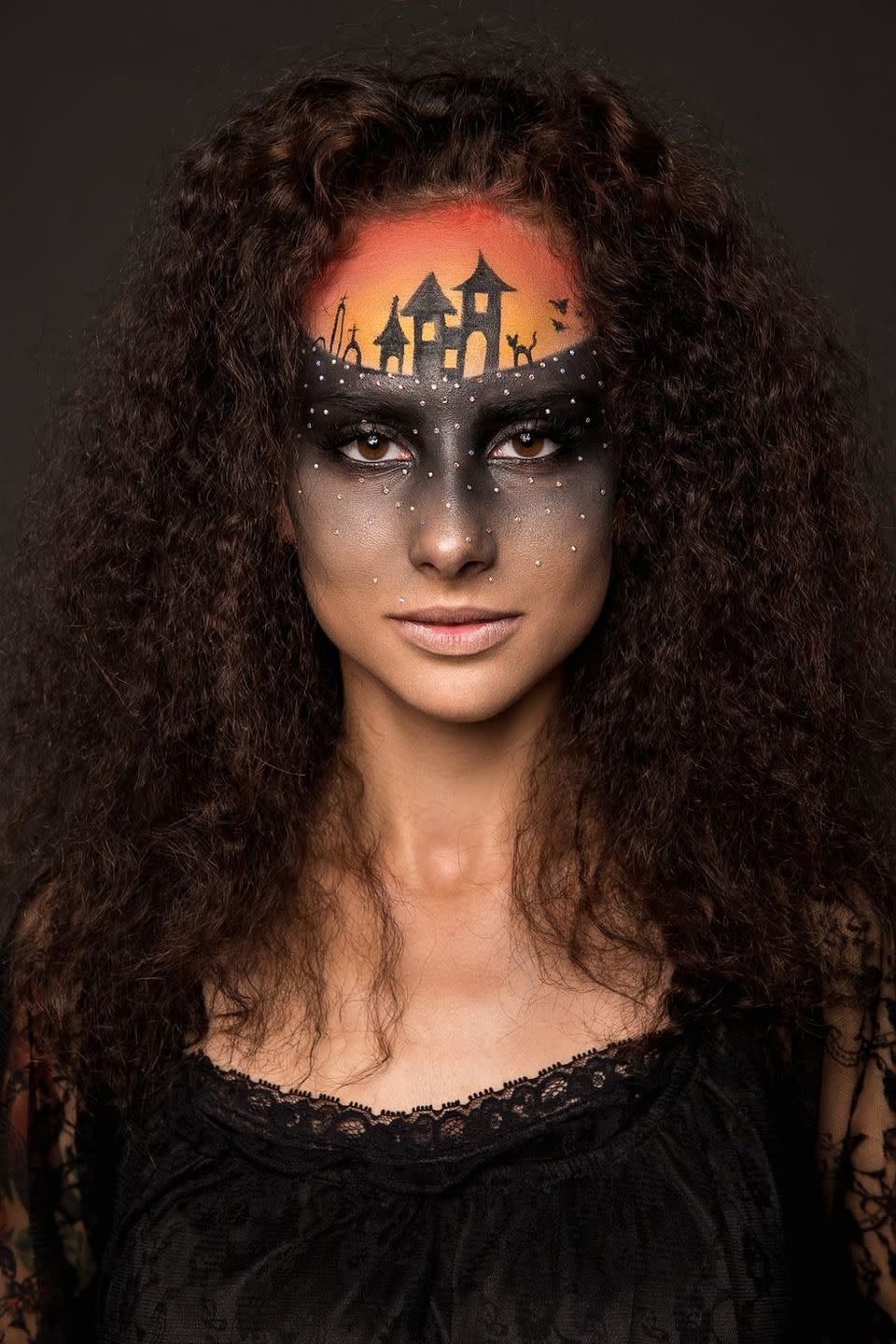 best halloween face paint ideas haunted scene