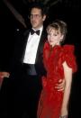 <p>This red gown looked stunning on Diane, umm, I mean Shelley, at the '84 Emmy awards. Complete with a chic updo, gold earrings, and puff sleeves, it was definitely an '80s vibe. </p>
