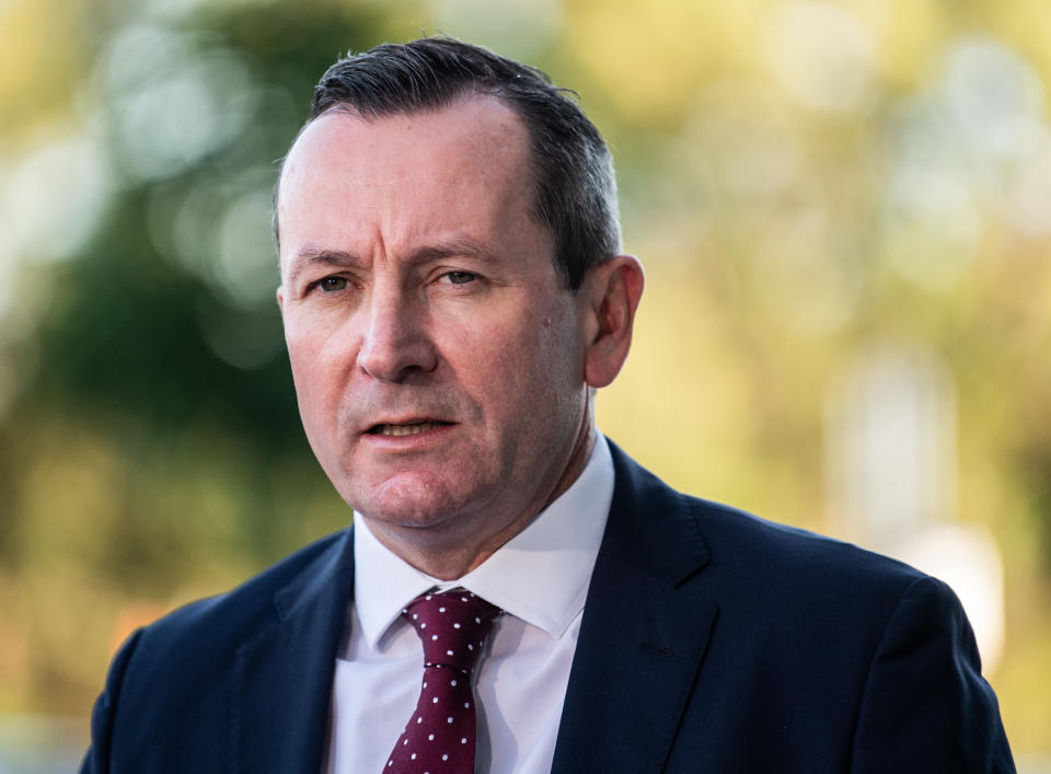 Premier of Western Australia Mark McGowan speaking to media ahead of the CAOAG meeting in Sydney on Friday. Source: AAP