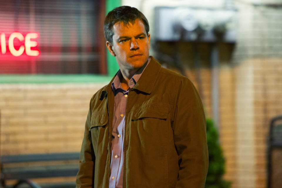 This undated publicity film image provided by Focus Features shows Matt Damon starring as Steve Butler in Gus Van Sant's contemporary drama, "Promised Land," a Focus Features release. (AP Photo/Focus Features, Scott Green)