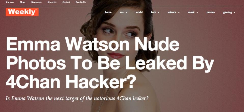 Emma Watson Nude Porn Caption - The Emma Watson Naked Photo Countdown Was The Work Of Serial Internet  Hoaxers