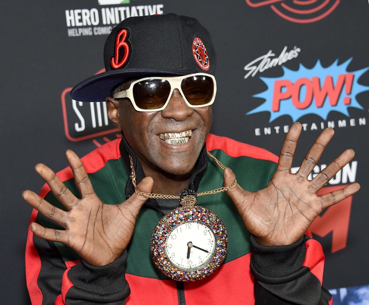 Flavor Flav arrives at Excelsior! A Celebration Of The Amazing, Fantastic, Incredible And Uncanny Life Of Stan Lee: Getty Images