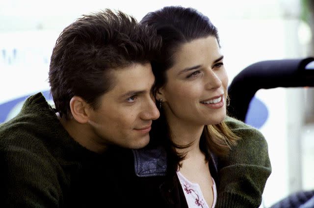 <p>Rex</p> Michael Goorjian as Justin and Neve Campbell as Julia in 'Party of Five'