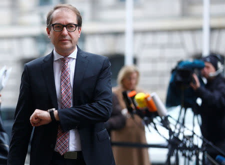 Alexander Dobrindt of Christian Social Union (CSU) arrives at the German Parliamentary Society for exploratory talks about forming a new coalition government in Berlin, Germany, November 15, 2017. REUTERS/Hannibal Hanschke