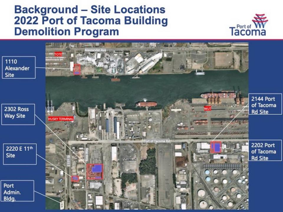 The demolition of eight vacant structures at the Port of Tacoma is expected to cost $3.38 million.