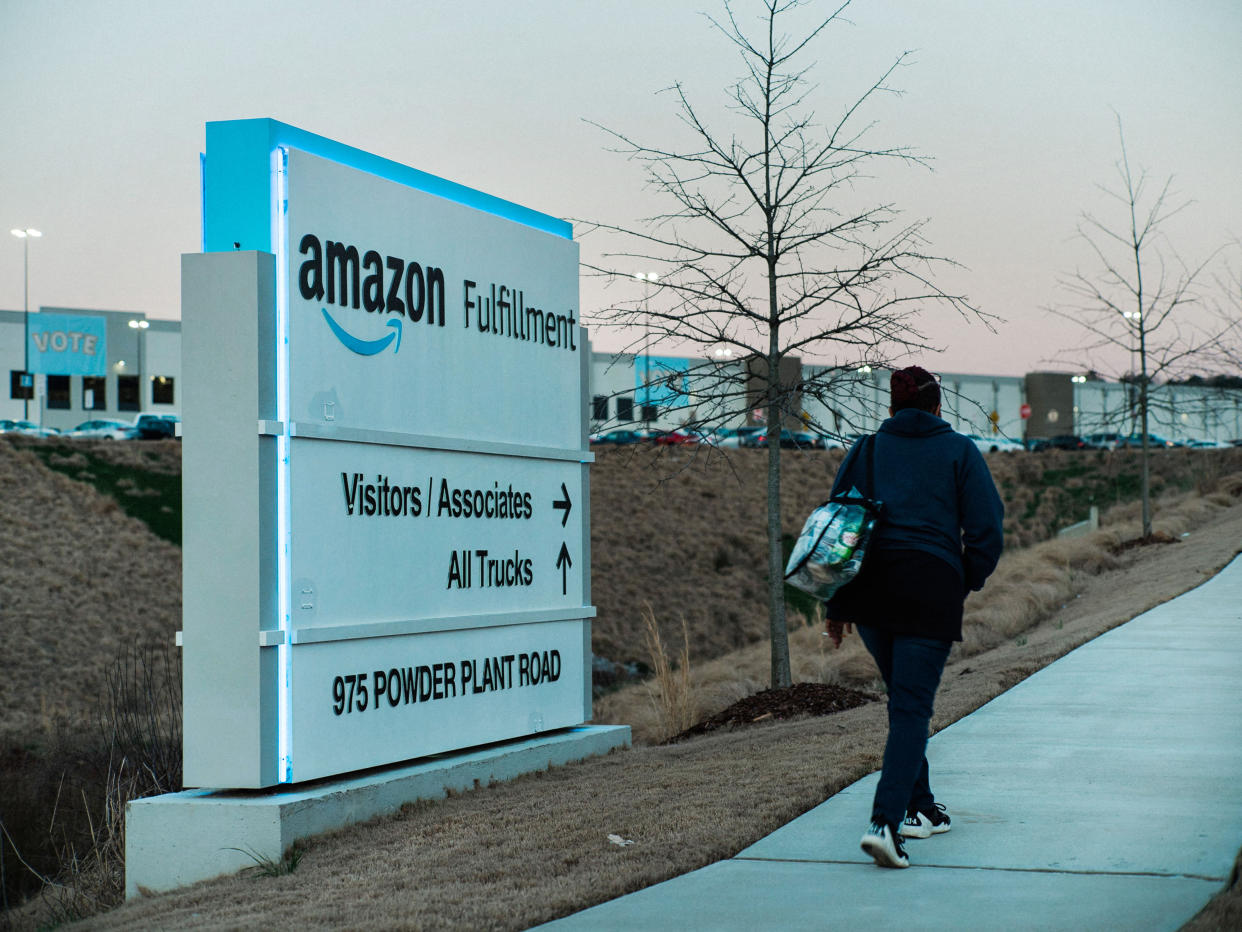 Amazon's BHM1 fulfillment center in Bessemer, Alabama. If union organizers are successful, it will become the first unionized Amazon warehouse in the country. (Photo: Bob Miller for HuffPost)