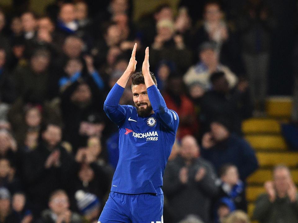 Olivier Giroud scored his first Chelsea goal after his January move from Arsenal in Friday’s 4-0 win over Hull City.