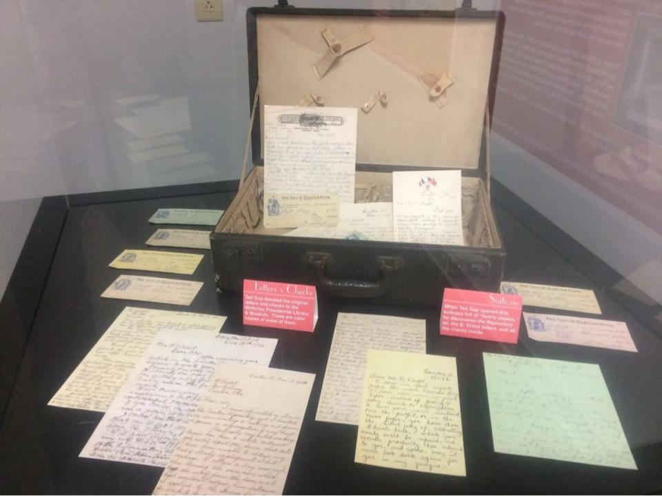 Letters sent to "B. Virdot" from Canton residents in 1933 were on display during a Keller Gallery exhibition at the McKinley Presidential Library & Museum in 2013, along with a suitcase in which they were stored for decades.