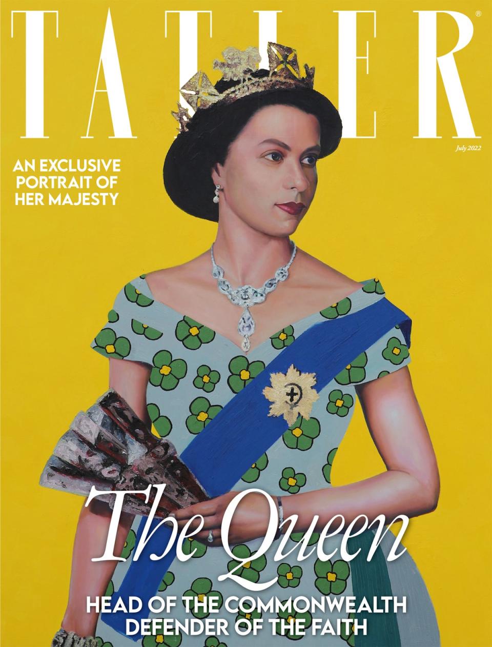 Nigerian artist Oluwole Omofemi’s pop art-ish depiction of Elizabeth I created for the cover of Tatler’s Platinum Jubilee issue (Oluwole Omofemi)