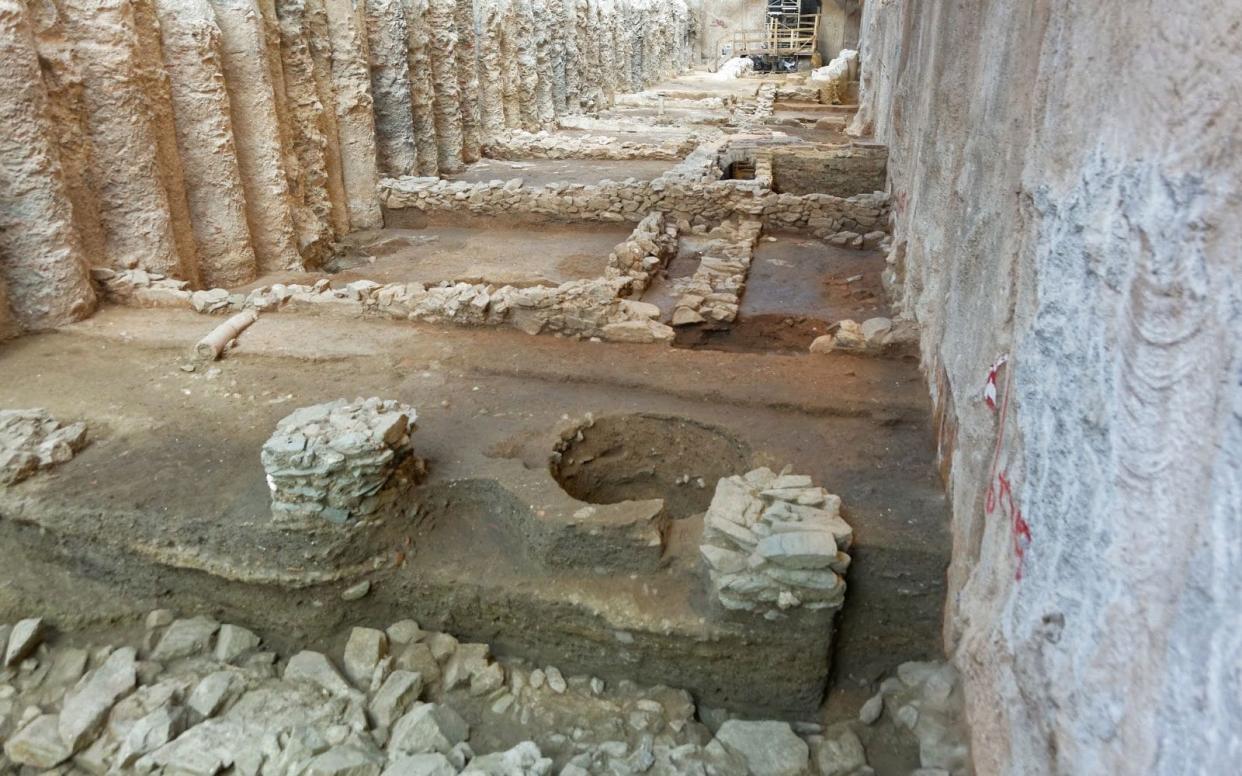 Hellenistic era building foundations, found at Agia Sophia Station, Thessaloniki - Greek Ministry of Culture