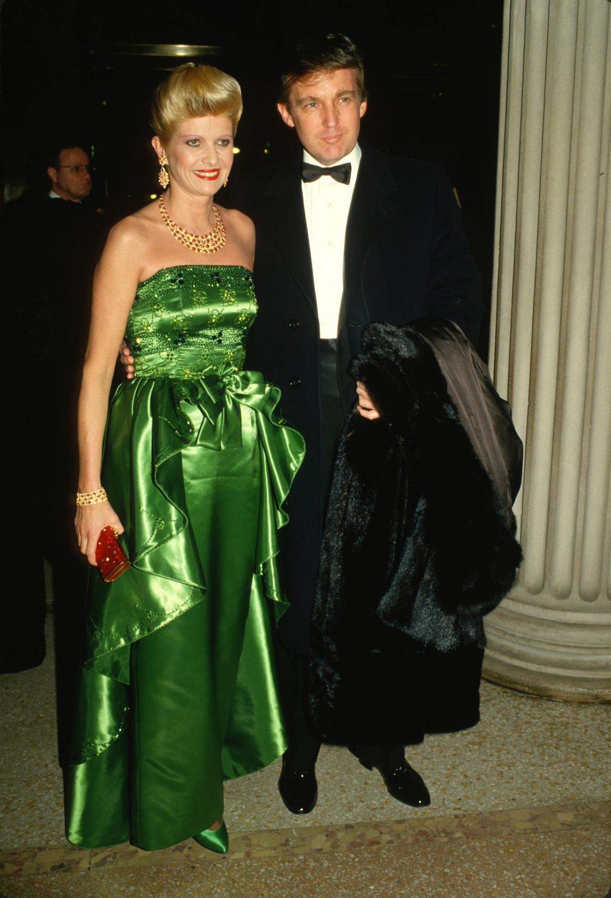 Donald Trump and Ivana Trump at the Met Gala in 1987