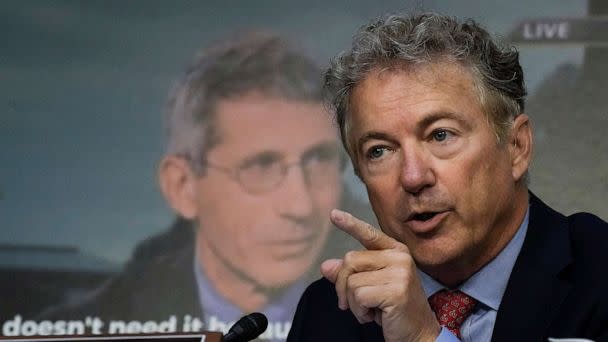 PHOTO: Sen. Rand Paul questions Dr. Anthony Fauci, director of the National Institutes of Allergy and Infectious Diseases, during a Senate Committee hearing about the federal response to monkeypox, on Capitol Hill, Sept. 14, 2022. (Drew Angerer/Getty Images)