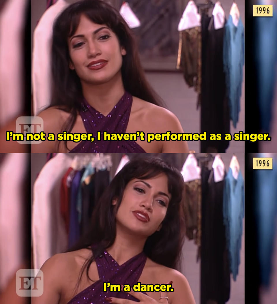 Jennifer Lopez saying in an interview "I'm not a singer, I haven't performed as a singer, I'm a dancer"