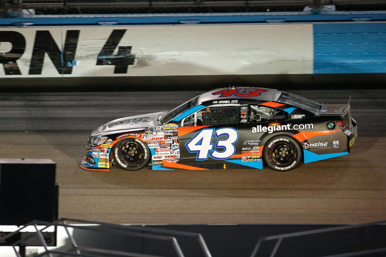 AVONDALE, AZ - MARCH 11:   Daniel Dye, driver of the #43 GMS Racing Chevrolet, races during the ARCA Menards Series General Tire 150 on March 11, 2022 at Phoenix Raceway in Avondale, Arizona. (Photo by Kevin Abele/Icon Sportswire via Getty Images)