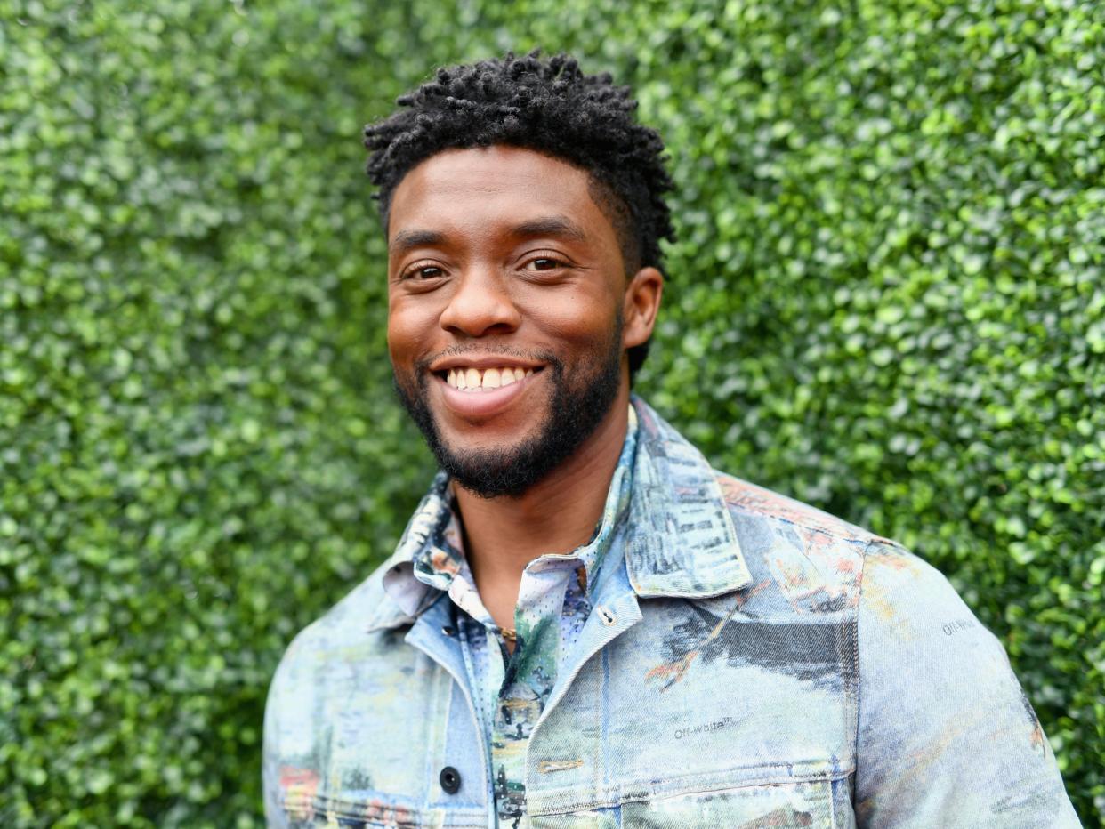 Chadwick Boseman at a red carpet event in 2018